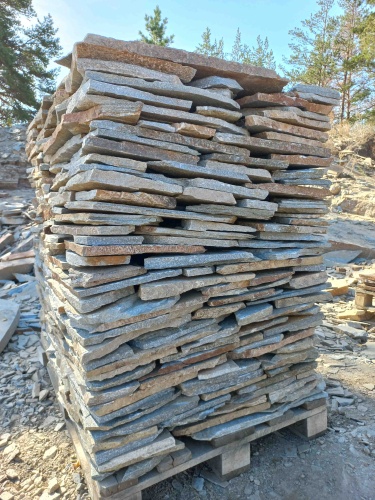 Плитняк златолит серебристый для цоколя, отмостки купить в Балашихе