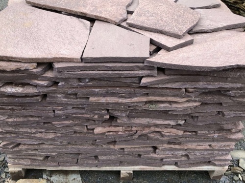 Плитняк лемезит бордовый для облицовки цоколя 20-25 мм  купить в Балашихе