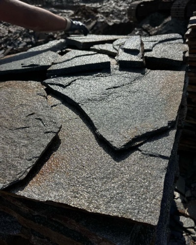 Плитняк златолит серебристый для фасада купить в Балашихе